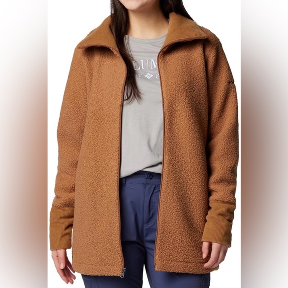 Columbia • Blue Point Creek Fleece Full Zip Jacket, Camel Brown - Size XXL - Picture 12 of 16